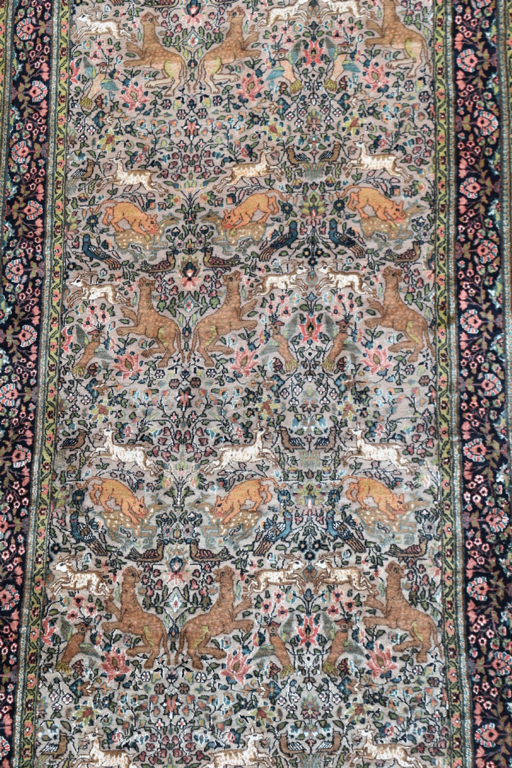 A pair of very large part silk Tabriz runners 608x129 cm each View II