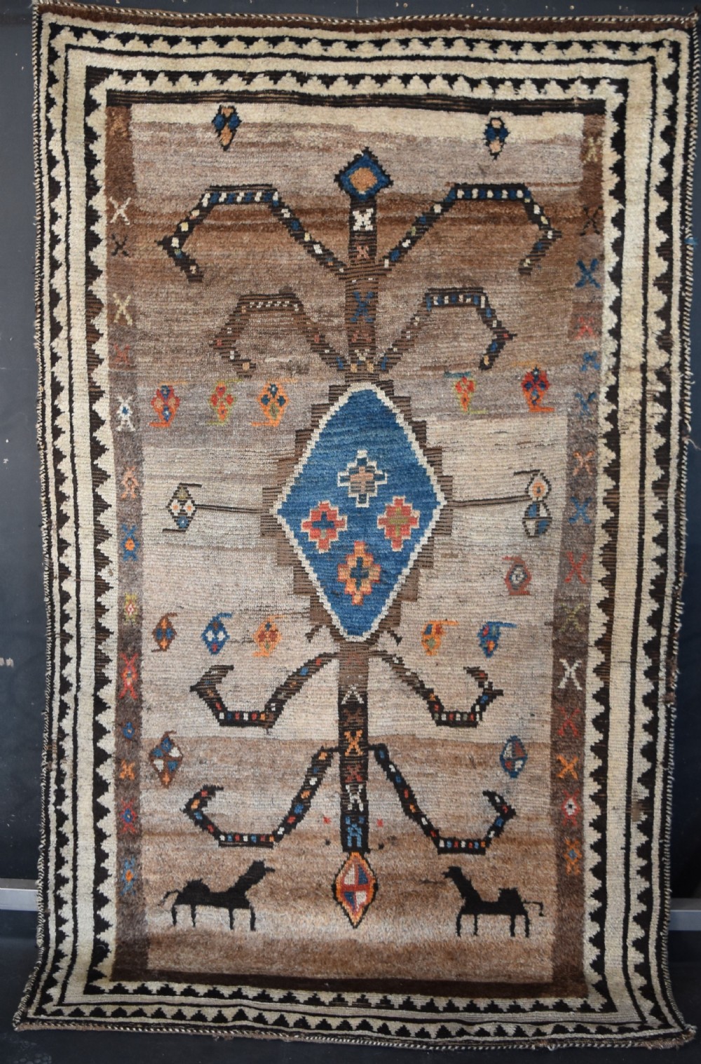 Antique Asgai Gabbeh tribal rug 229x139 cm