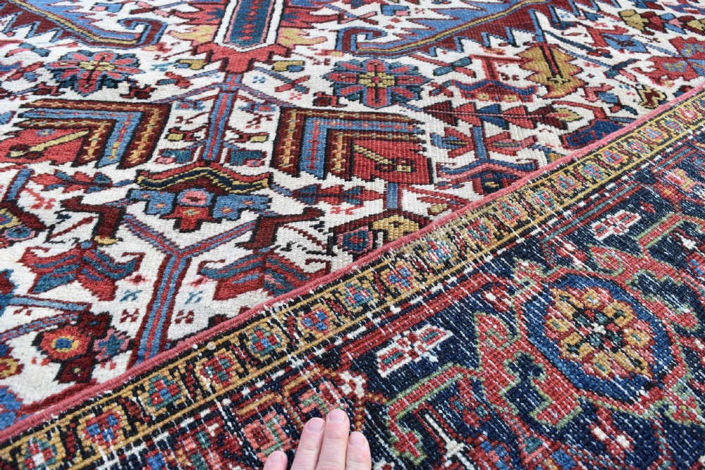 antique ivory ground Heriz carpet 326x219 cm View V
