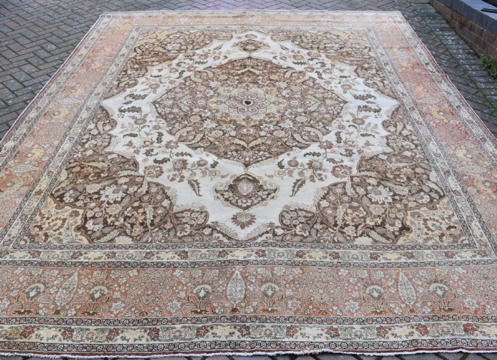 Antique Tabriz roomsize carpet  382x285 cm View II