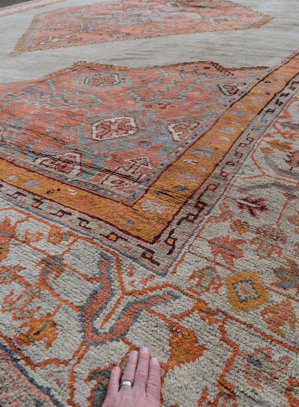 massive antique Ushak carpet 597x525 cm View VI