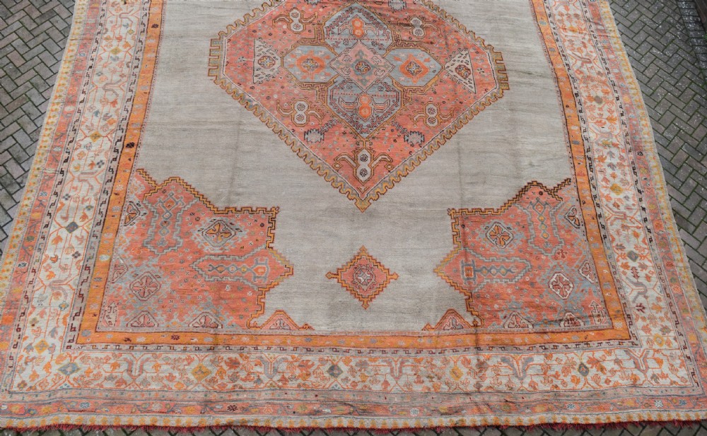 massive antique Ushak carpet 597x525 cm View IX