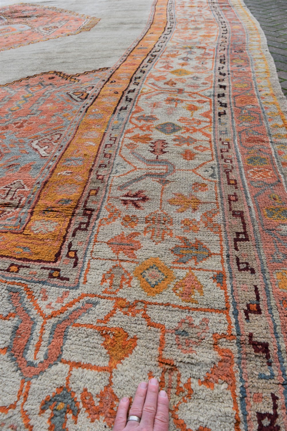 massive antique Ushak carpet 597x525 cm View X