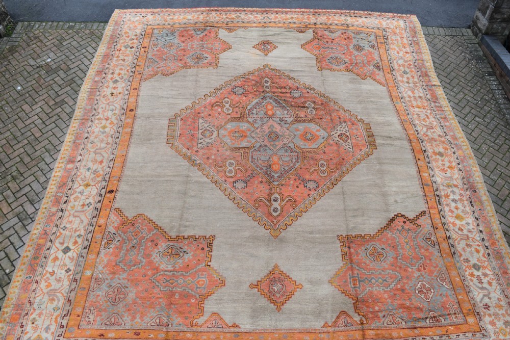 massive antique Ushak carpet 597x525 cm View XI