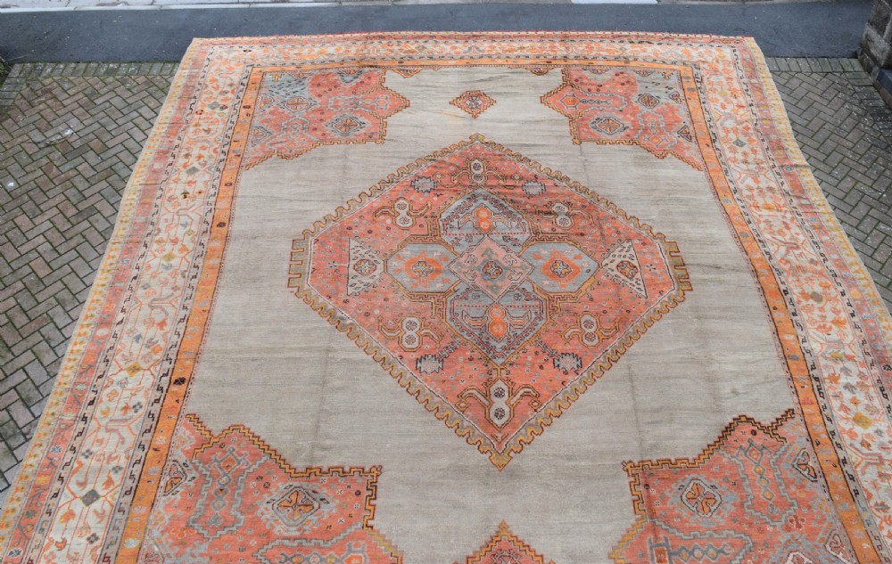 massive antique Ushak carpet 597x525 cm View XII