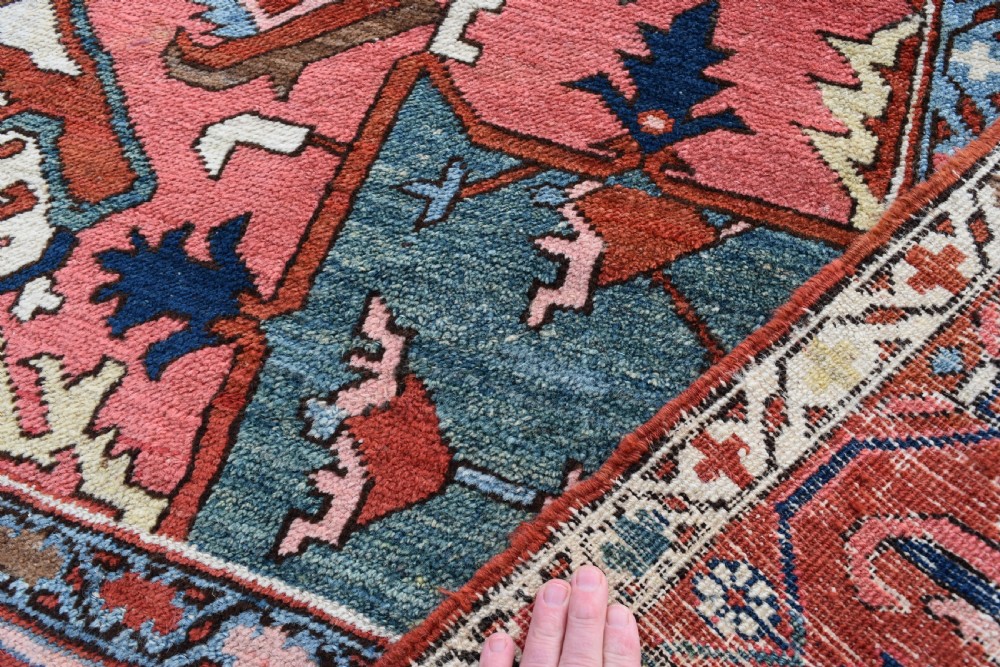 A very fine antique Heriz roomsize carpet 389x283cm View V