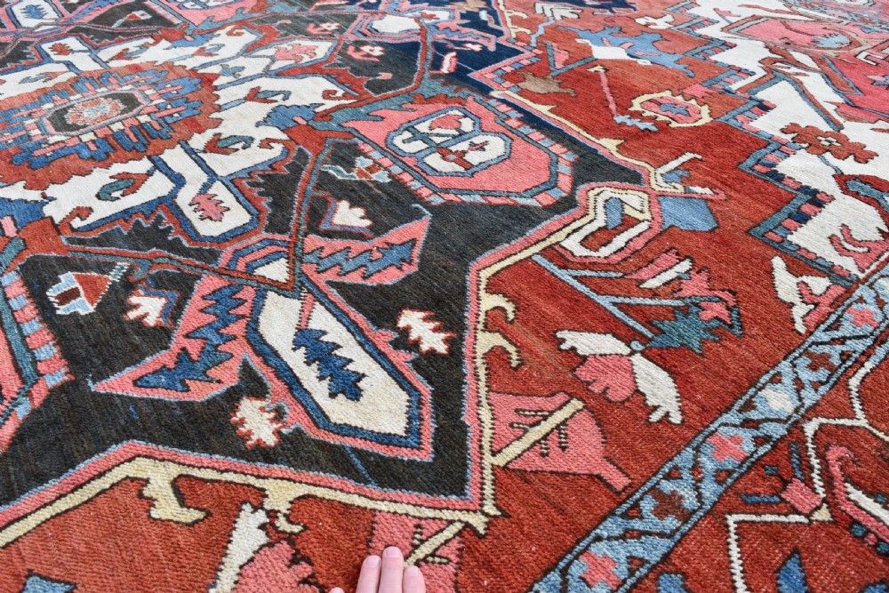 A very fine antique Heriz roomsize carpet 389x283cm View VIII