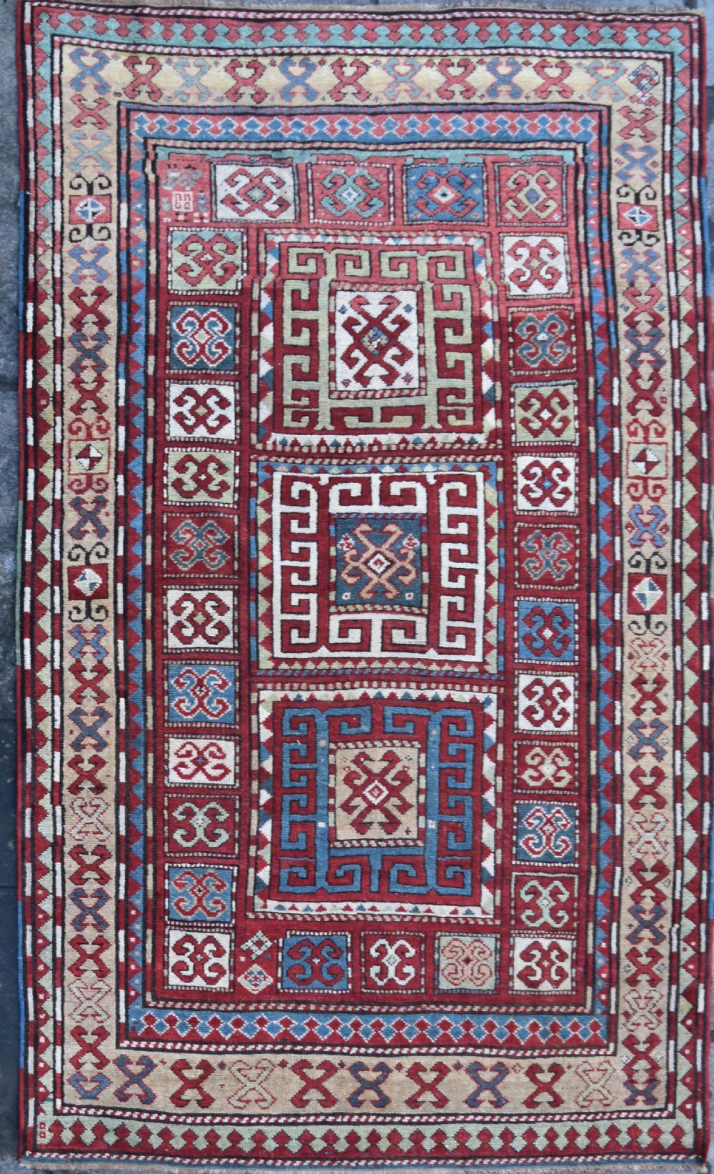 Antique Caucasian Karachopf Kazak 219x131cm