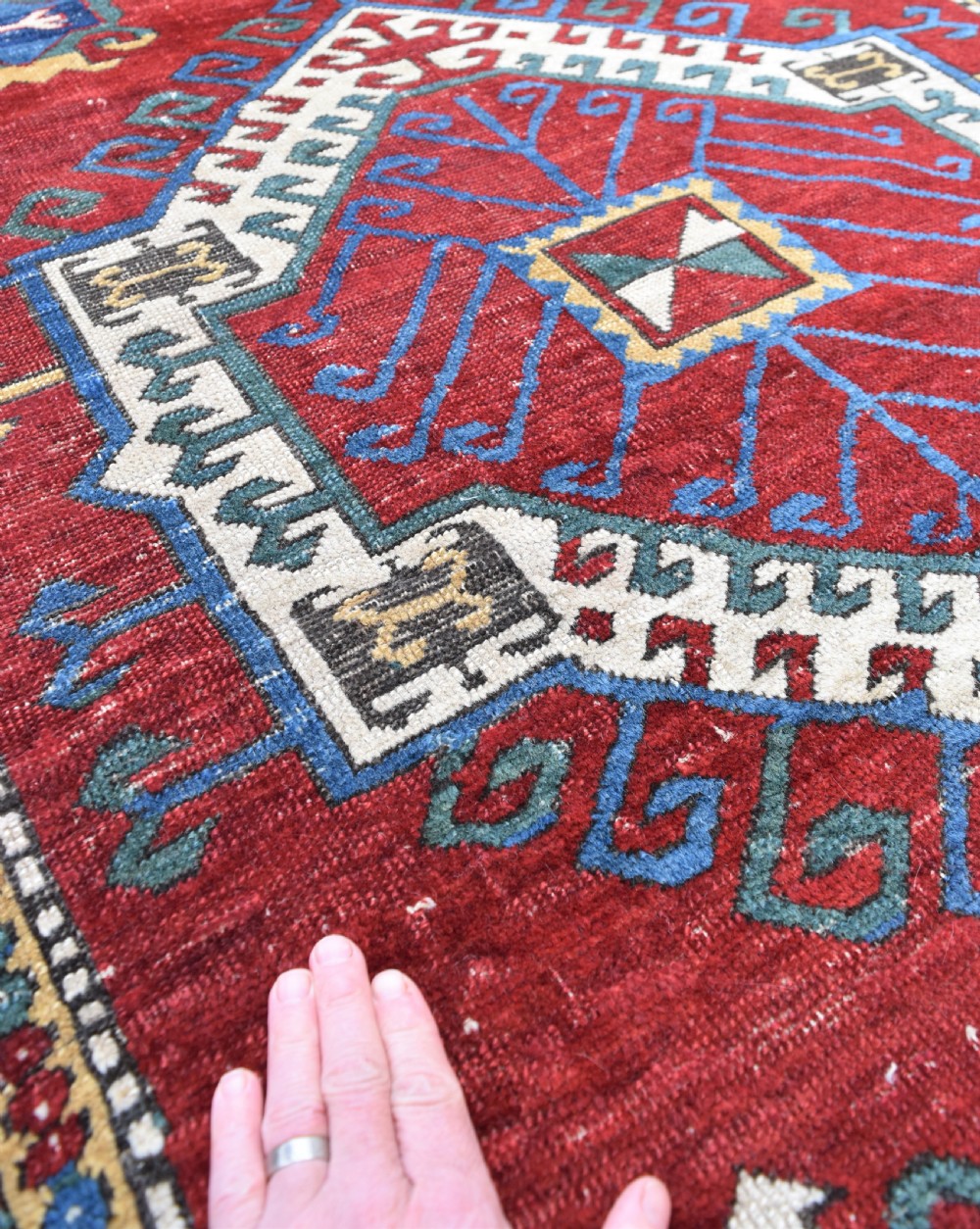 Antique Caucasian Fahcralo Kazak rug 167x132cm View V