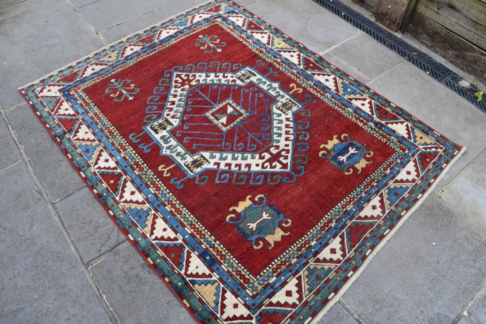 Antique Caucasian Fahcralo Kazak rug 167x132cm View VI