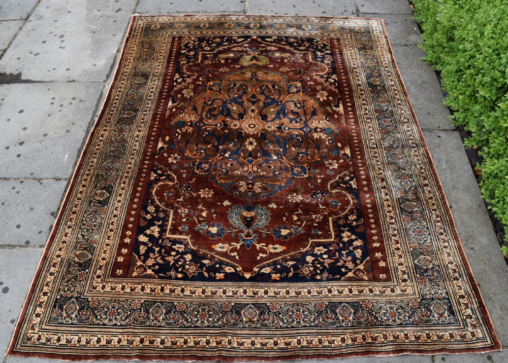 Very fine antique Silk Tabriz rug 185x145cm
