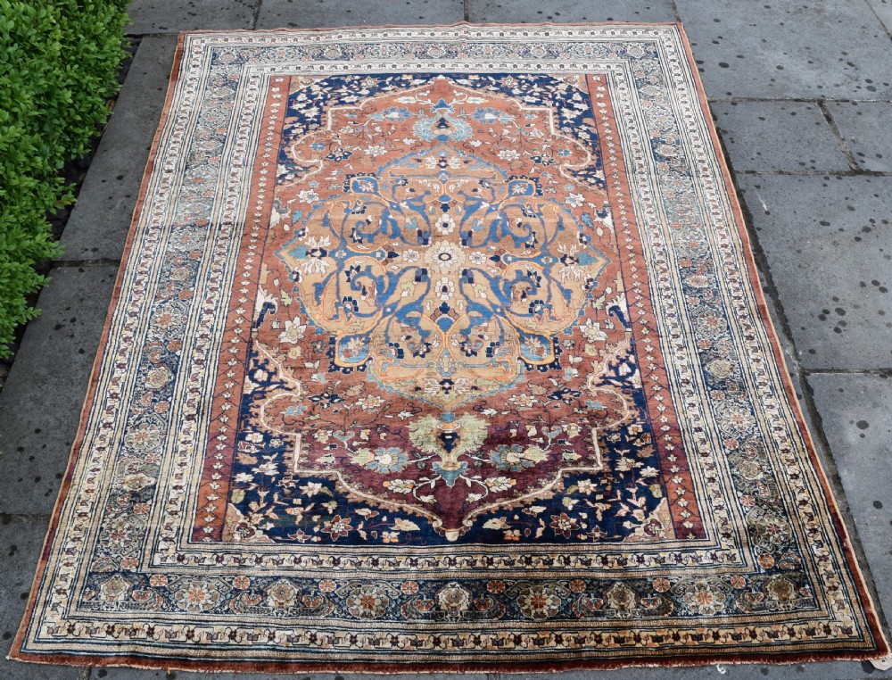 Very fine antique Silk Tabriz rug 185x145cm View VI