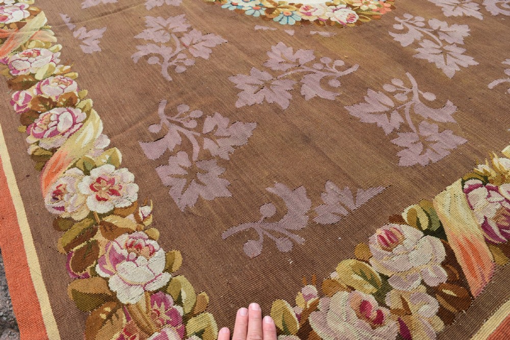 Fine antique French Aubusson carpet Circa 1860 334x234cm  View V