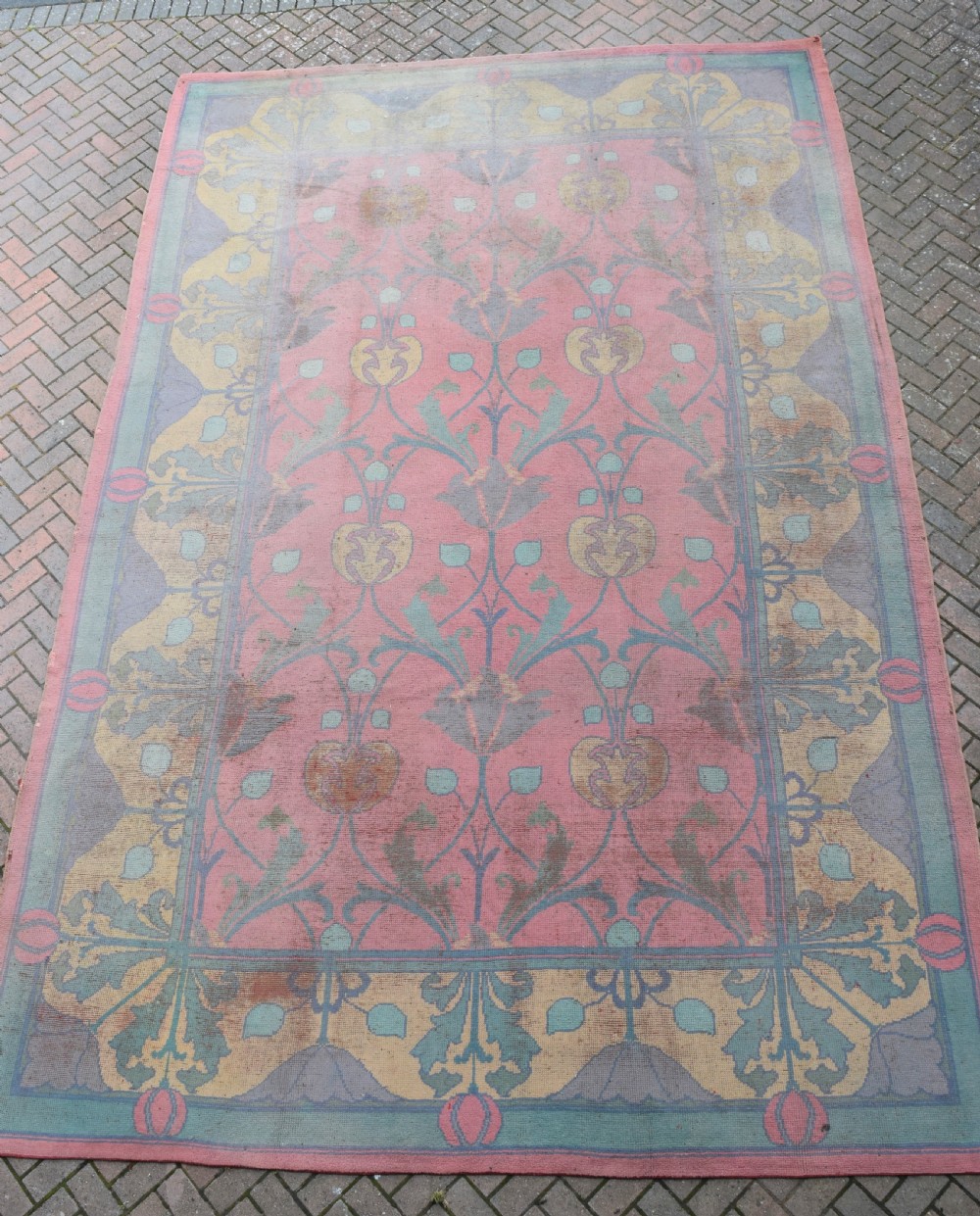 Antique Donegal arts and crafts  large carpet carpet of Voysey type 500x390cm