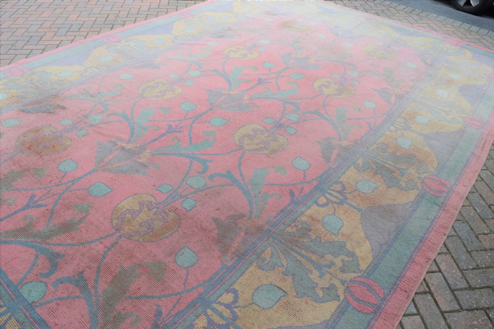Antique Donegal arts and crafts  large carpet carpet of Voysey type 500x390cm View V