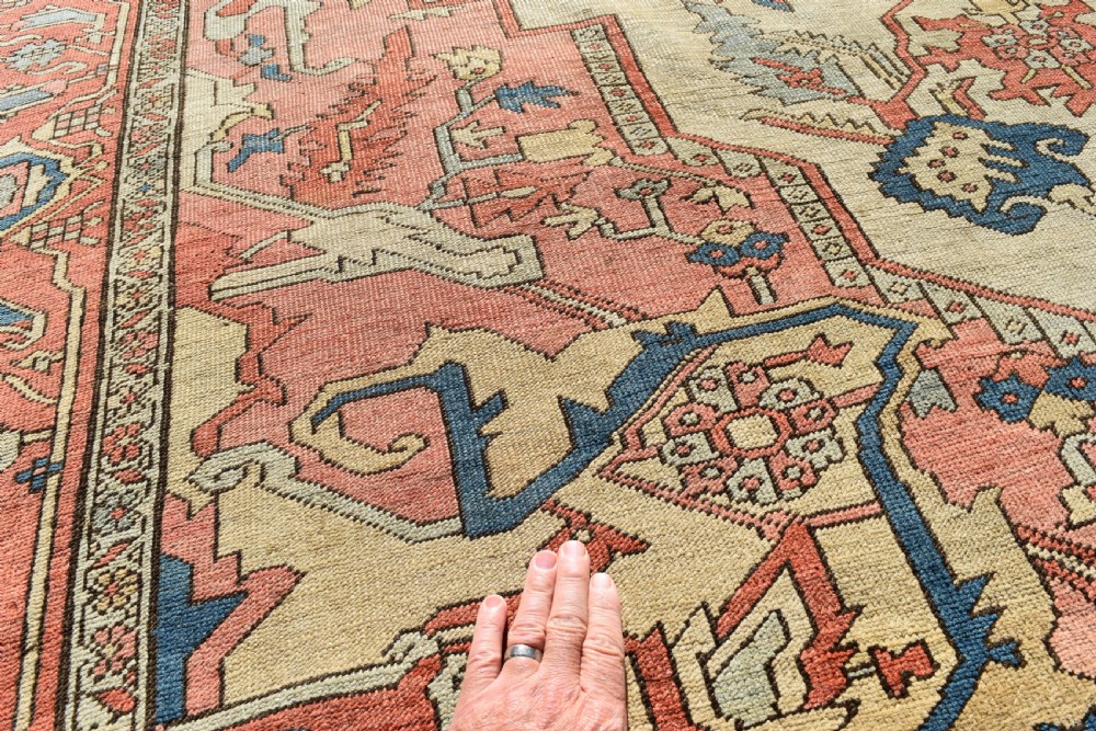 An exceptional antique Serapi carpet 345x290cm View IV