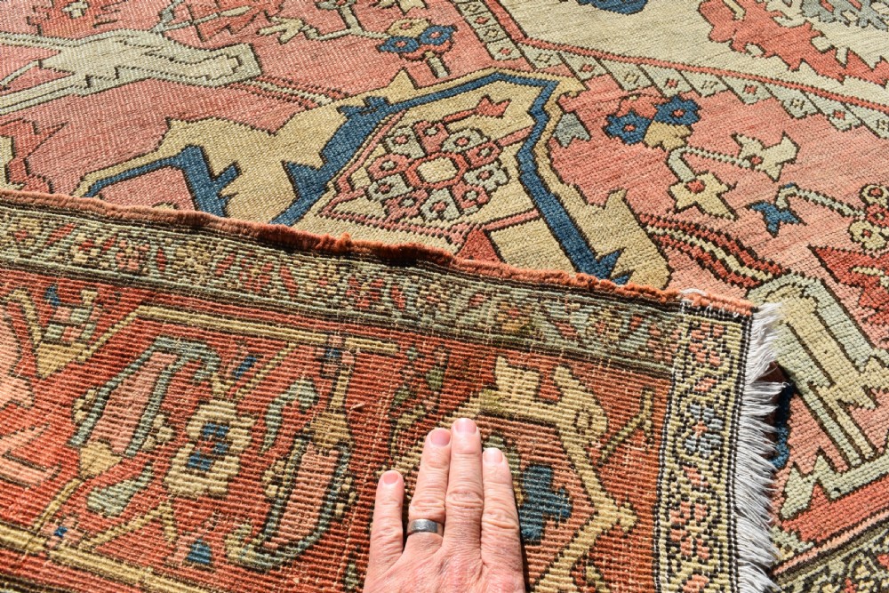 An exceptional antique Serapi carpet 345x290cm View V