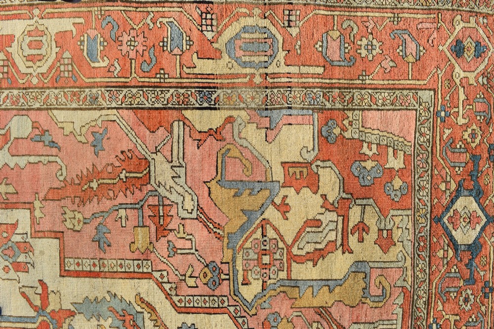 An exceptional antique Serapi carpet 345x290cm View IX