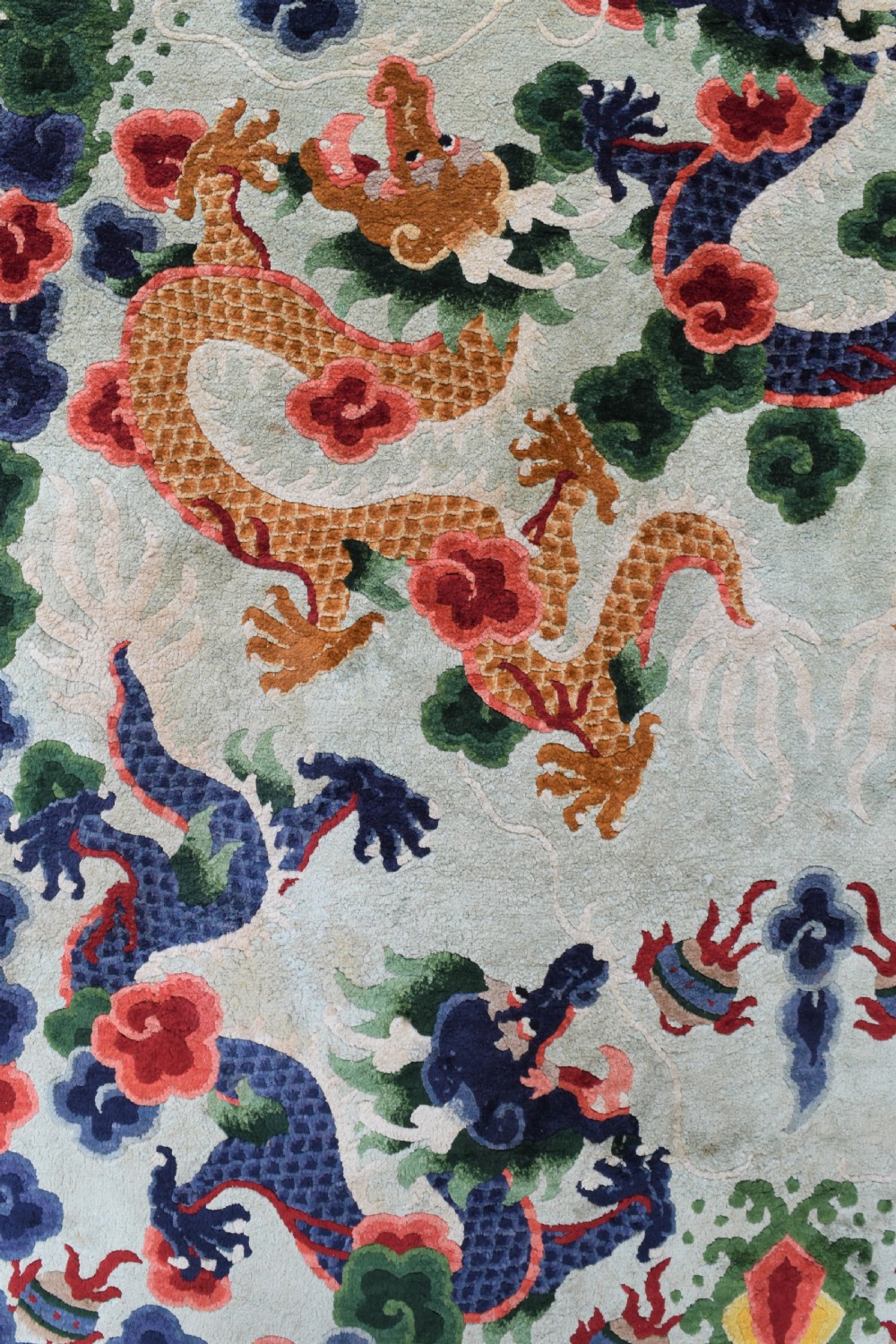 Old Chinese art silk large rug in exceptional condition 272x156cm View IV