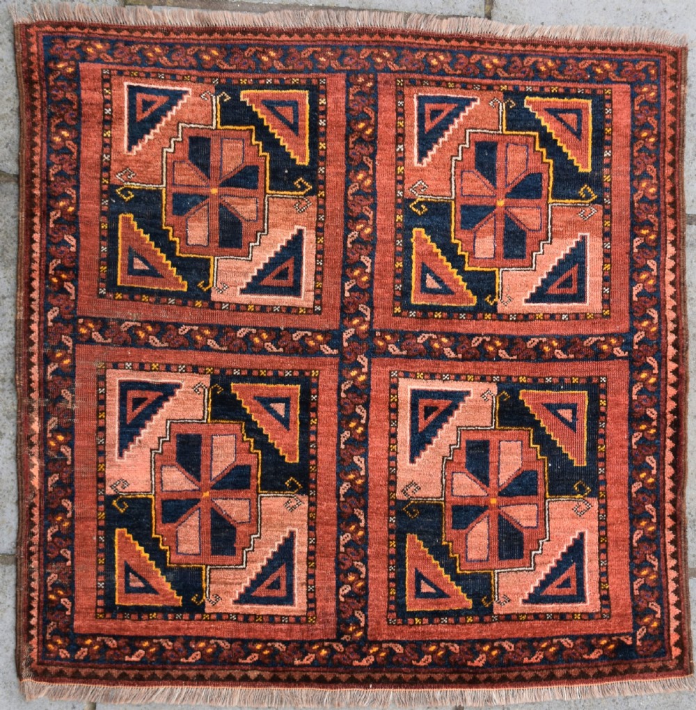 Antique Ersari Turkman square rug 115x112 cm