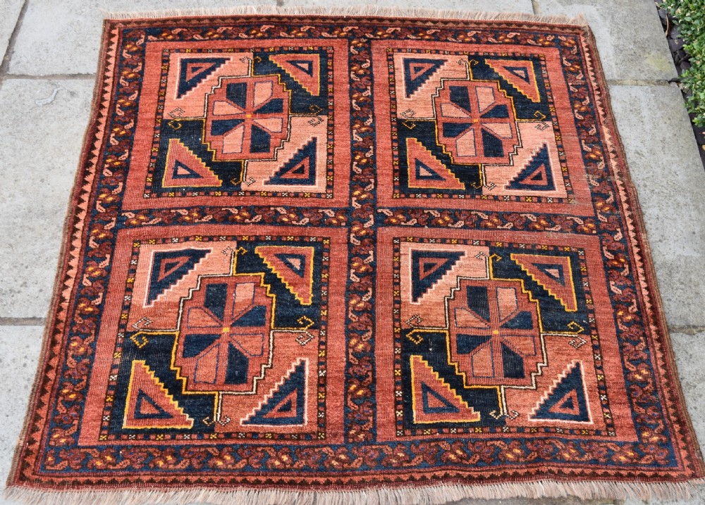 Antique Ersari Turkman square rug 115x112 cm View II