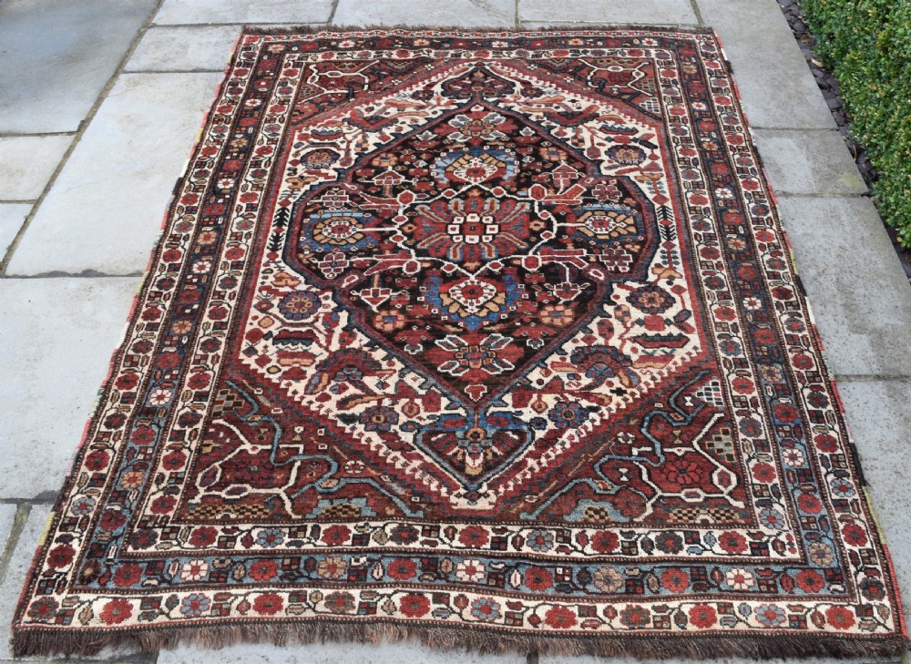Antique Khamseh medallion design Tribal rug 207x151 cm View IV