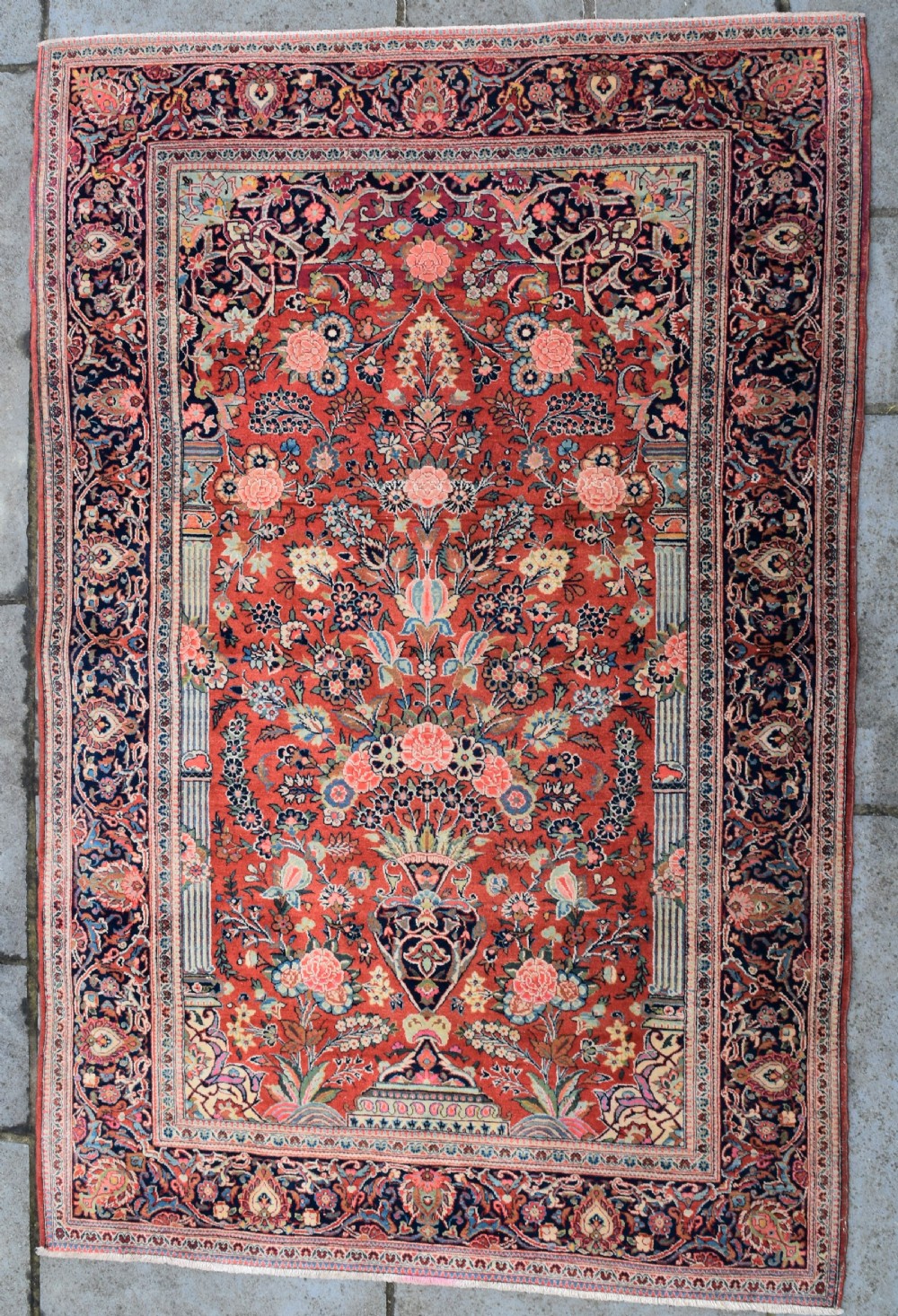 Antique Kashan Rug 202x132 cm