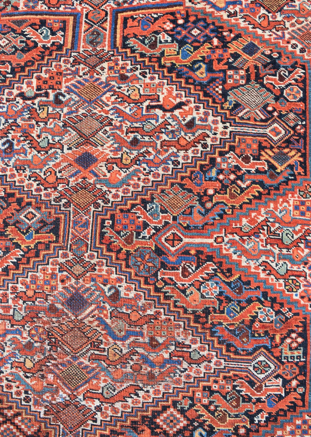 Antique Khamseh chicken rug 186x145 cm View IV