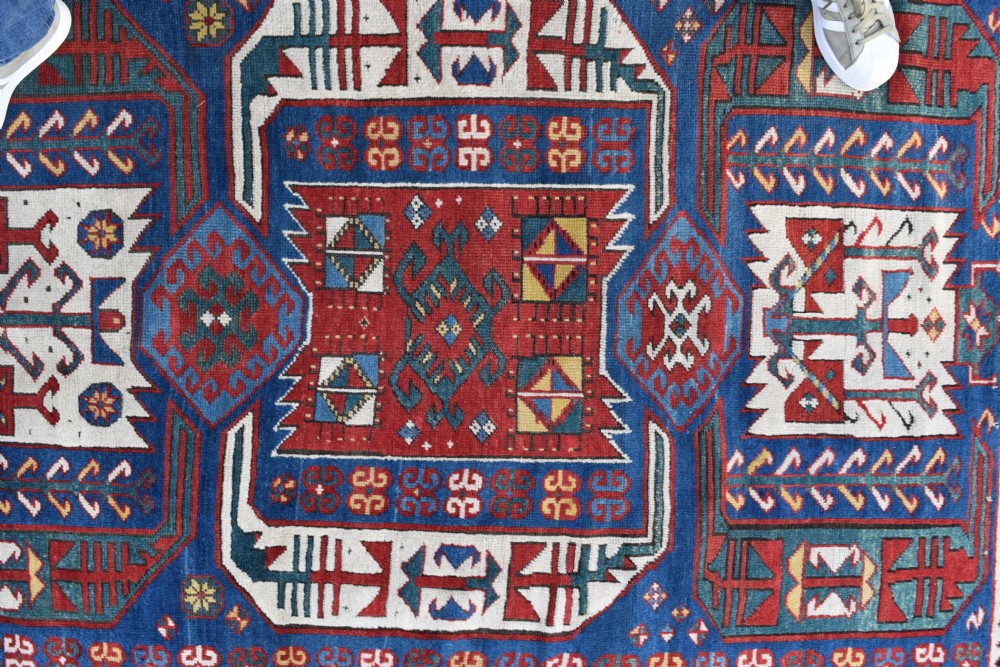 Early Caucasian Kazak carpet dated 1856 View VIII