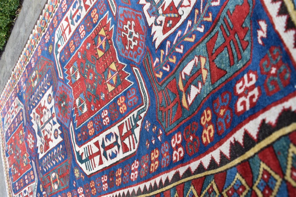 Early Caucasian Kazak carpet dated 1856 View XI
