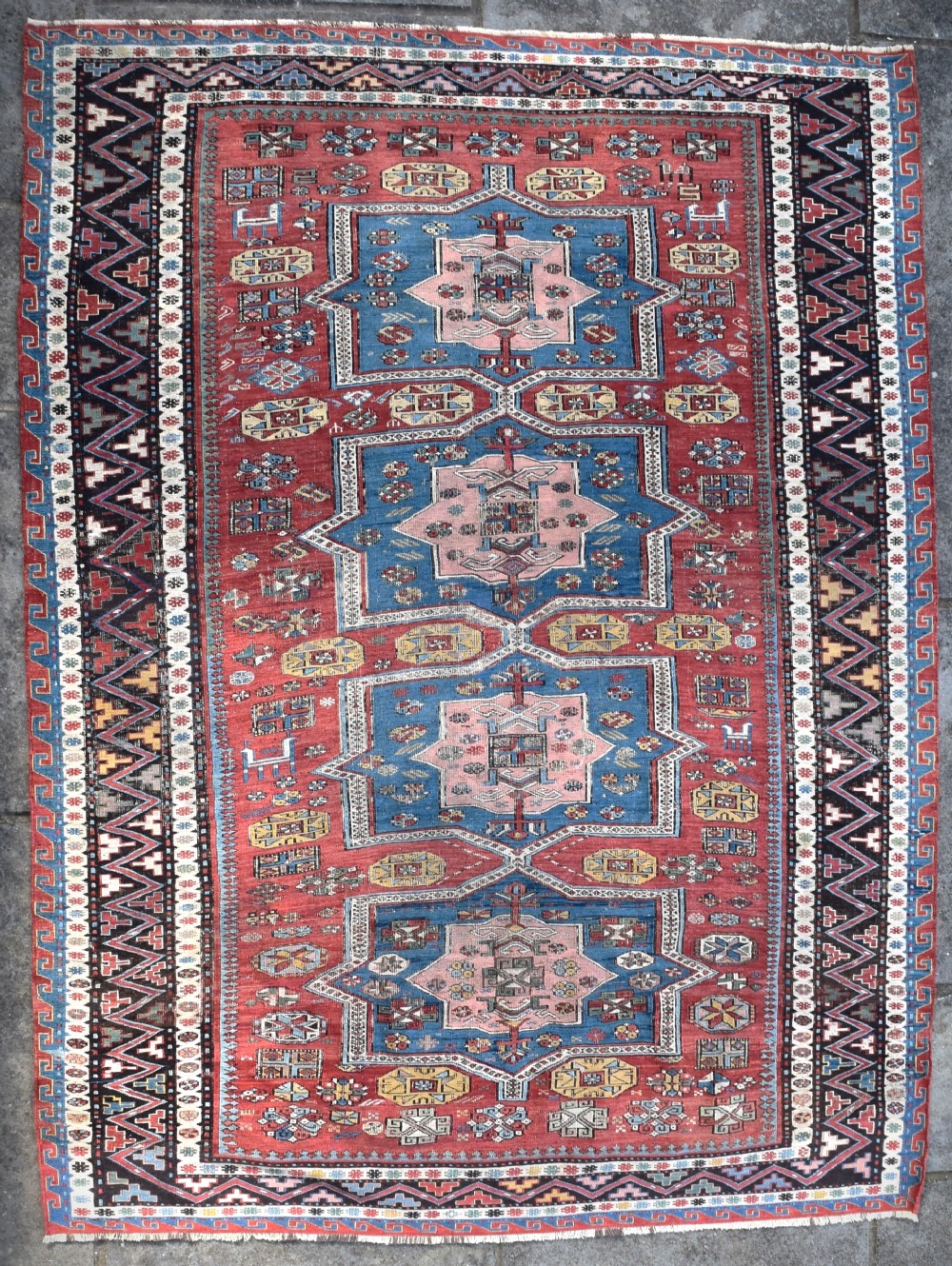 Fine antique Caucasian Sumak rug 189x143 cm