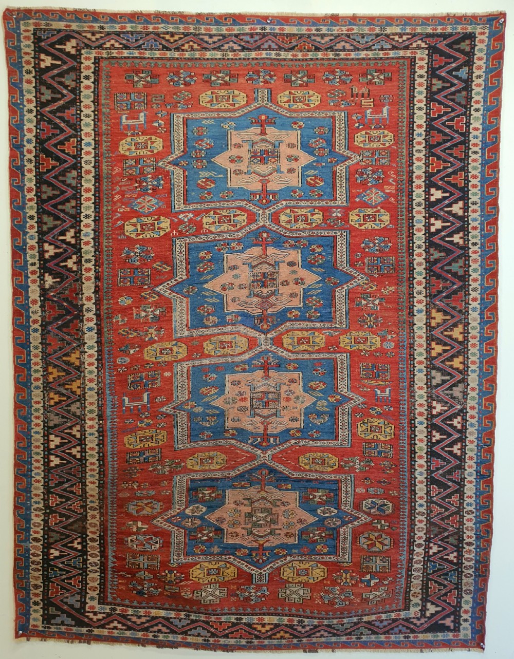 Antique Caucasian Sumak rug 190x144cm