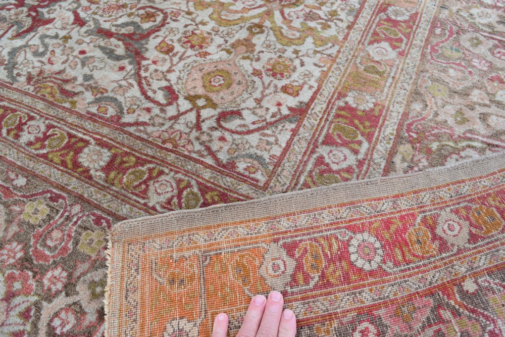Fine antique Tabriz roomsize carpet 426x313cm View V