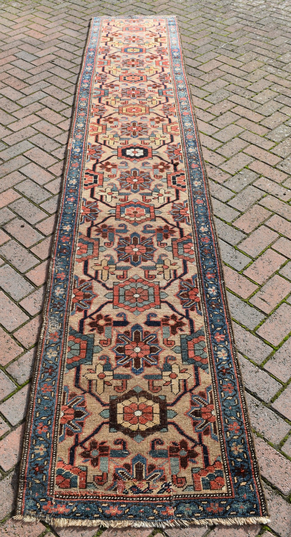 An antique Northwest Persian very narrow hall runner 369x68 cm