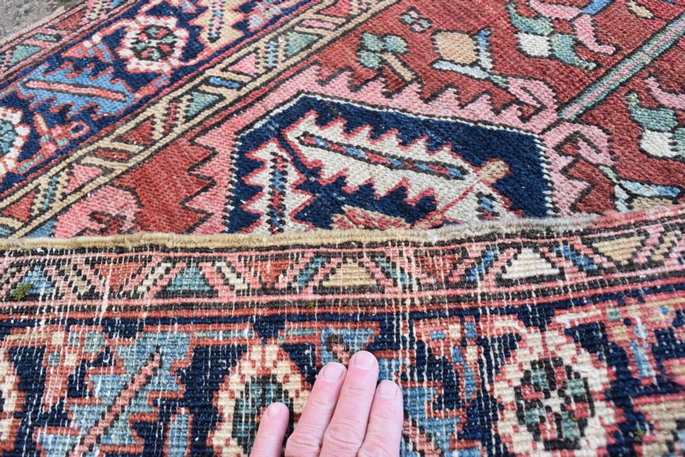 An antique narrow Heriz runner 354x78cm View V