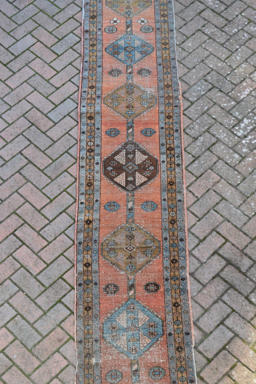 An antique Heriz long narrow runner 361x62cm View III