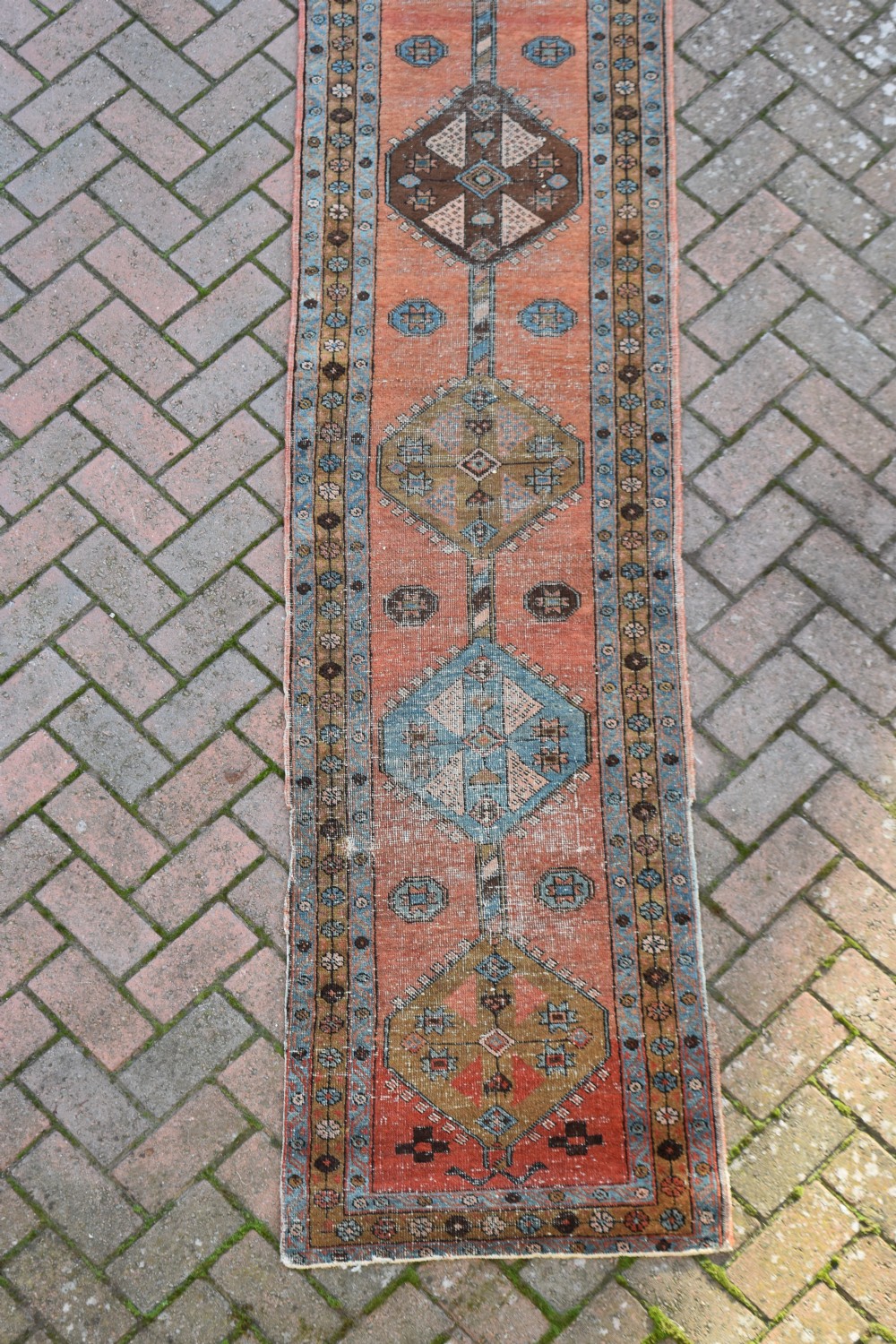 An antique Heriz long narrow runner 361x62cm View V