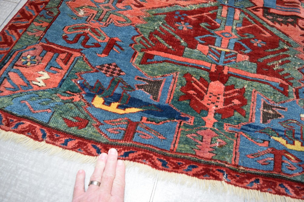 A rare Cacuasian Seychor dragon rug on green ground 153x103 cm View III