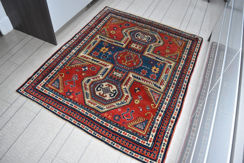 Antique Caucasian Kazak small rug dated 1870