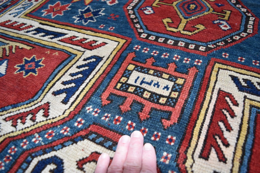 Antique Caucasian Kazak small rug dated 1870 View V