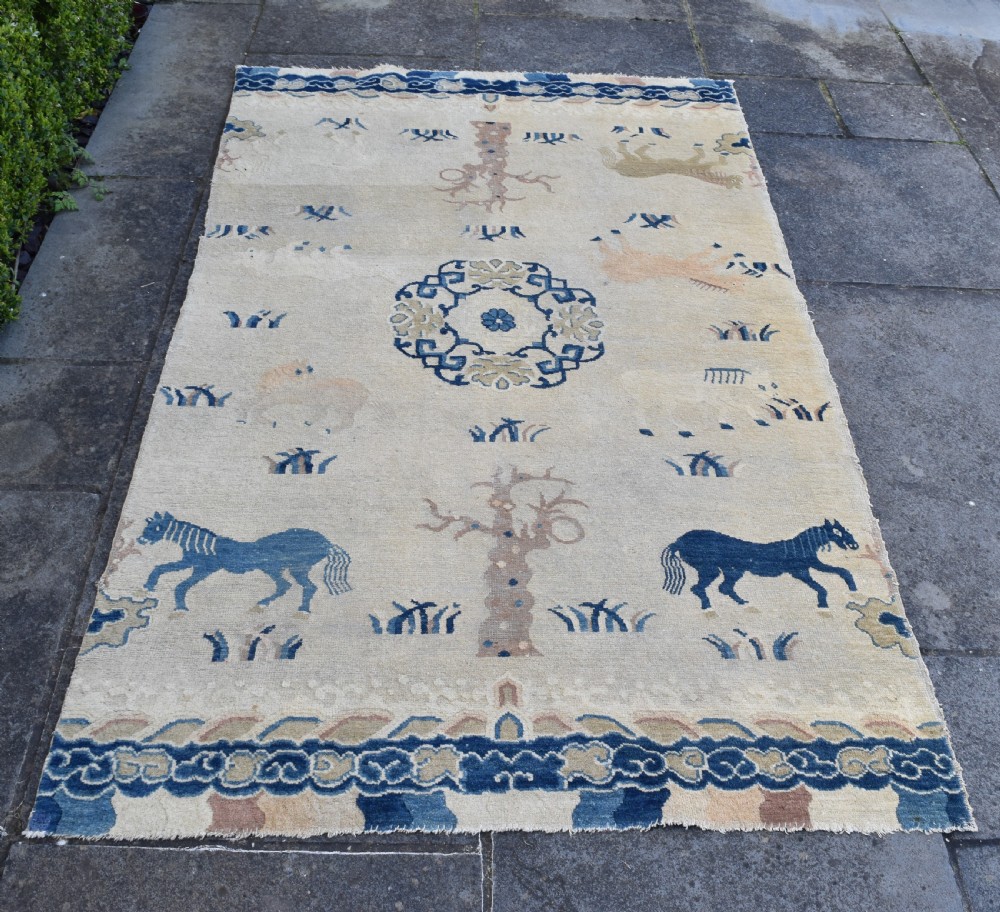Antique Chinese Ninxia pillar rug 204x127cm View V