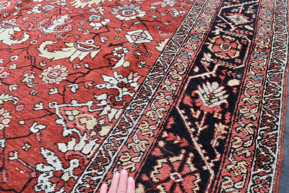 Very large antique Heriz carpet 575x369cm View V