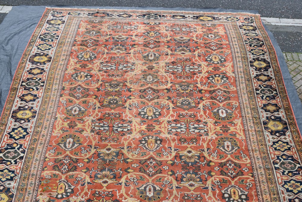 A massive antique Ziegler Mahal carpet 623x398cm View X
