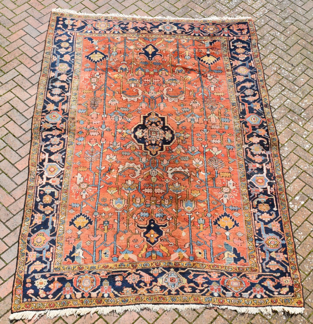 Antique Heriz roomsize carpet 230x216 cm