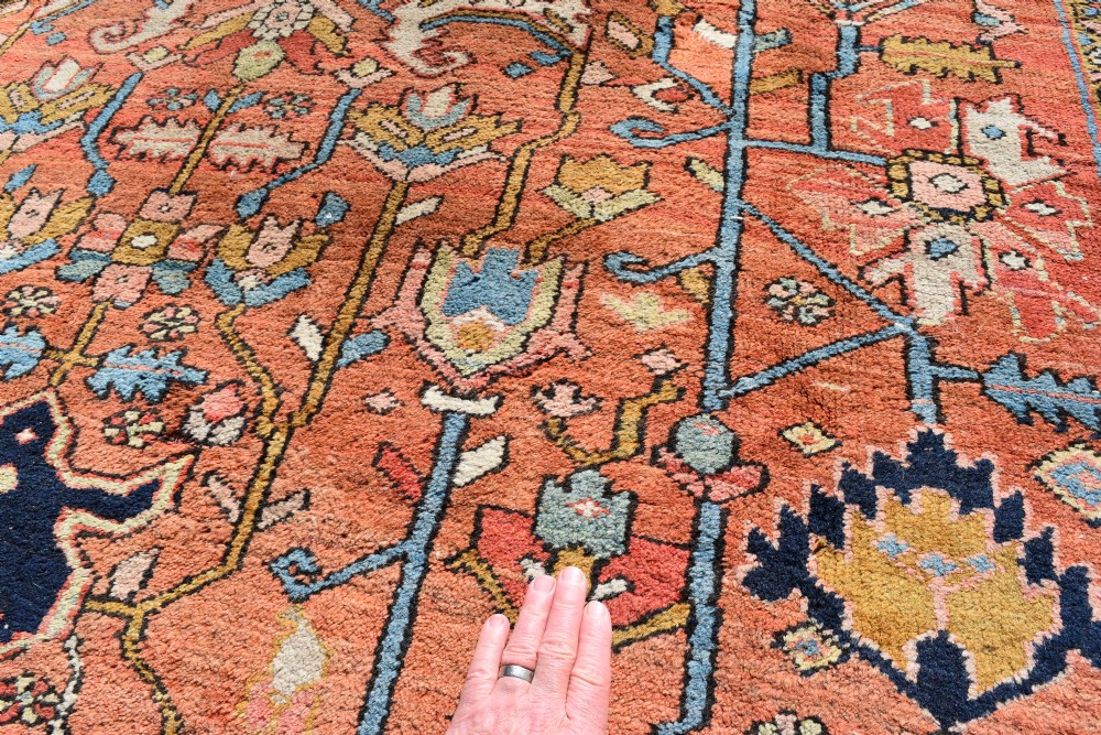 Antique Heriz roomsize carpet 230x216 cm View V