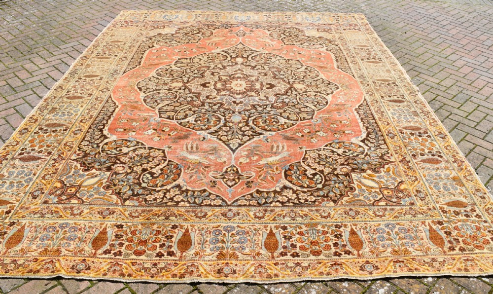 Antique Tabriz roomsize carpet 373x289cm View II