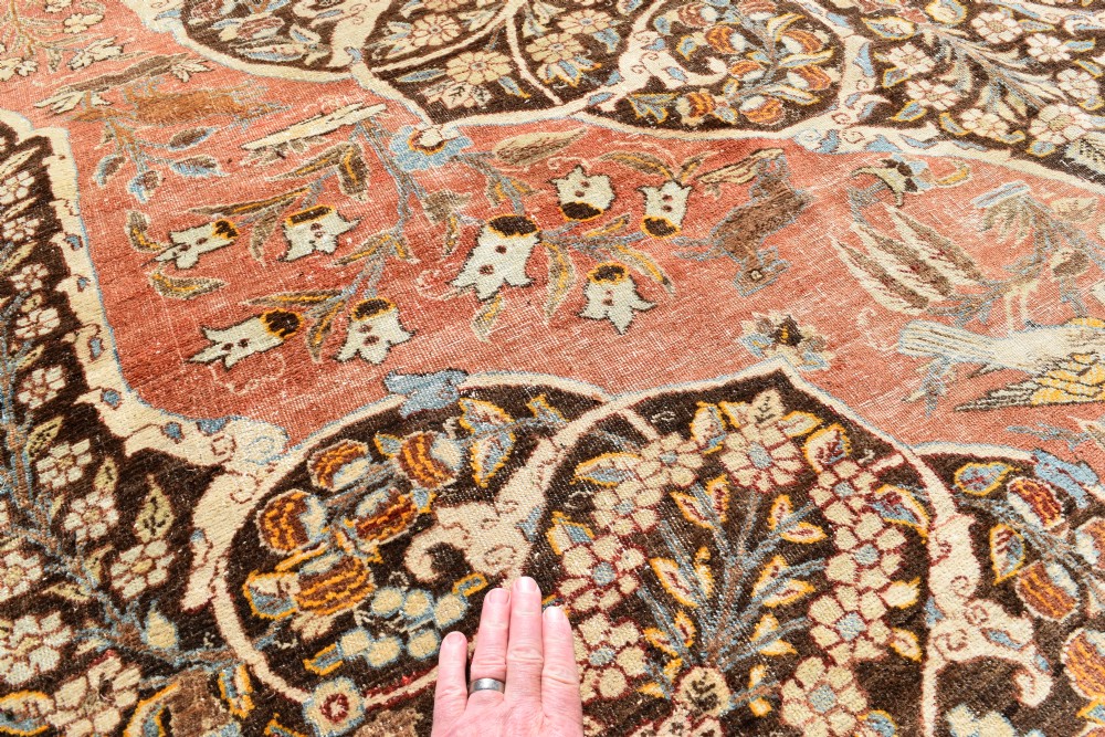 Antique Tabriz roomsize carpet 373x289cm View V