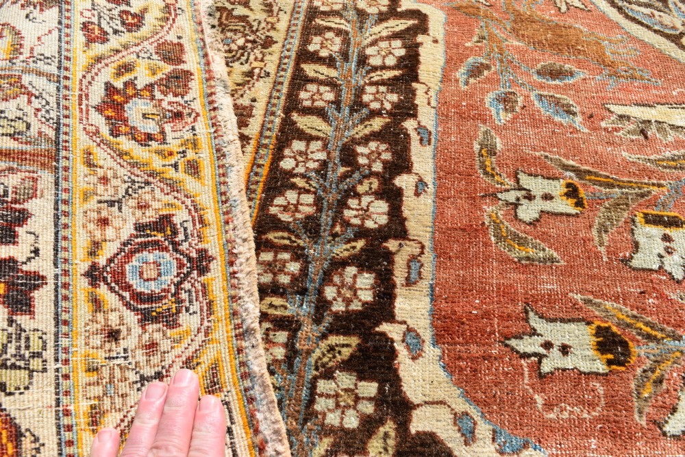Antique Tabriz roomsize carpet 373x289cm View VII