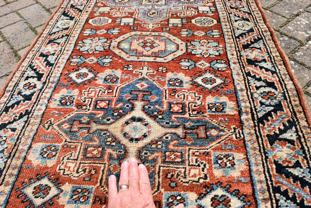An antique Heriz runner of long narrow proportions 530x80 cm View III