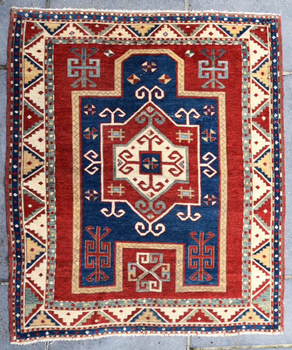 Early Caucasian Fachralo Kazak prayer rug 140x122 cm